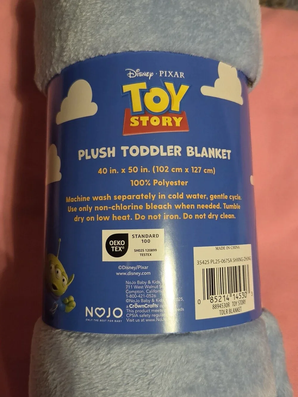 NEW Toy Story Blue Plush Toddler Blanket, 40 In X 50 In.